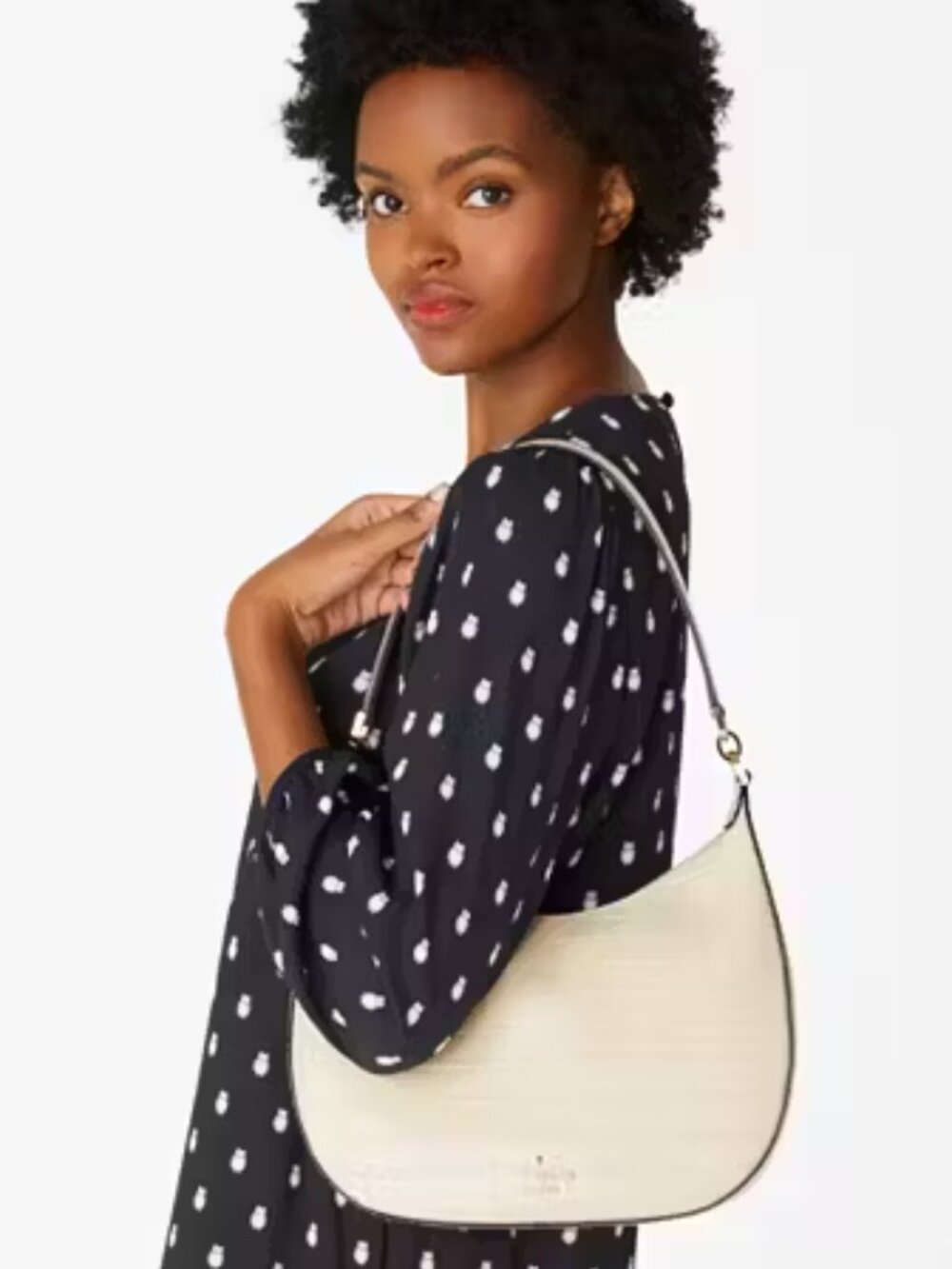 NWT ✅ Kate Spade JANIE Pebbled Leather Shoulder Bag PARCHMENT  KE660 ⭐ NWT